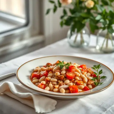 White bean fasule. AI-generated photo.