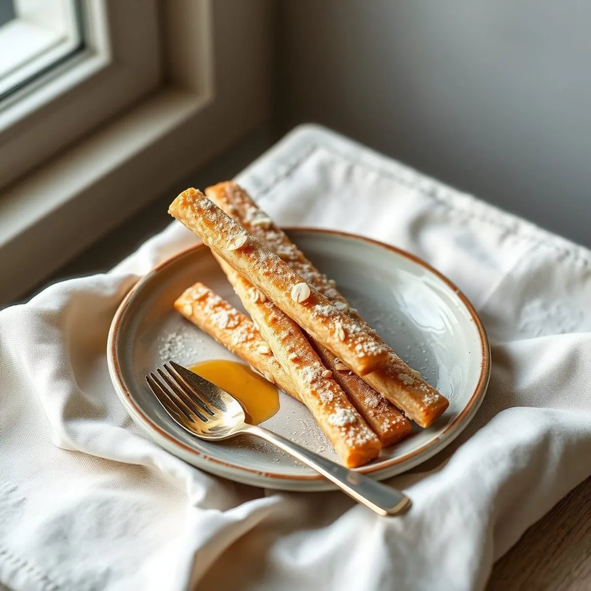 AI-generated photo Almond pastry sticks. AI-generated photo.
