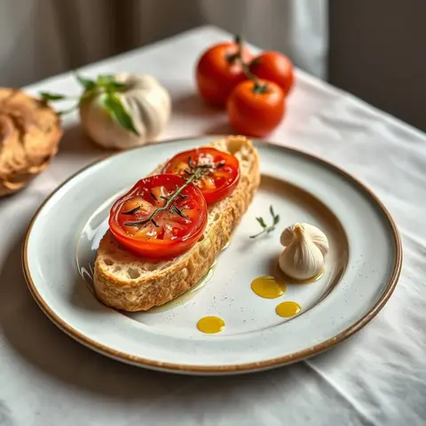 Tomato bread. AI-generated photo.