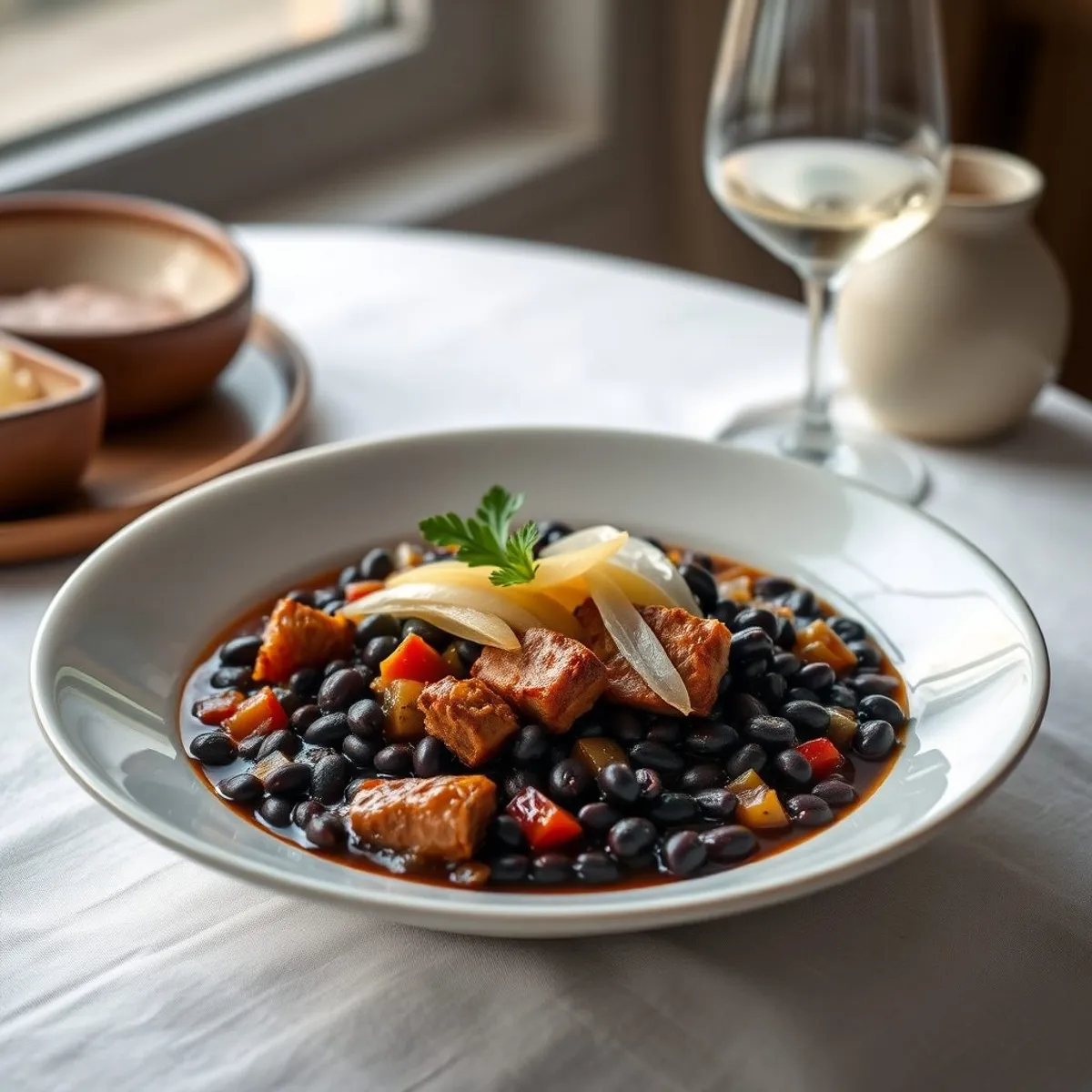 AI-generated photo Angolan black beans. AI-generated photo.