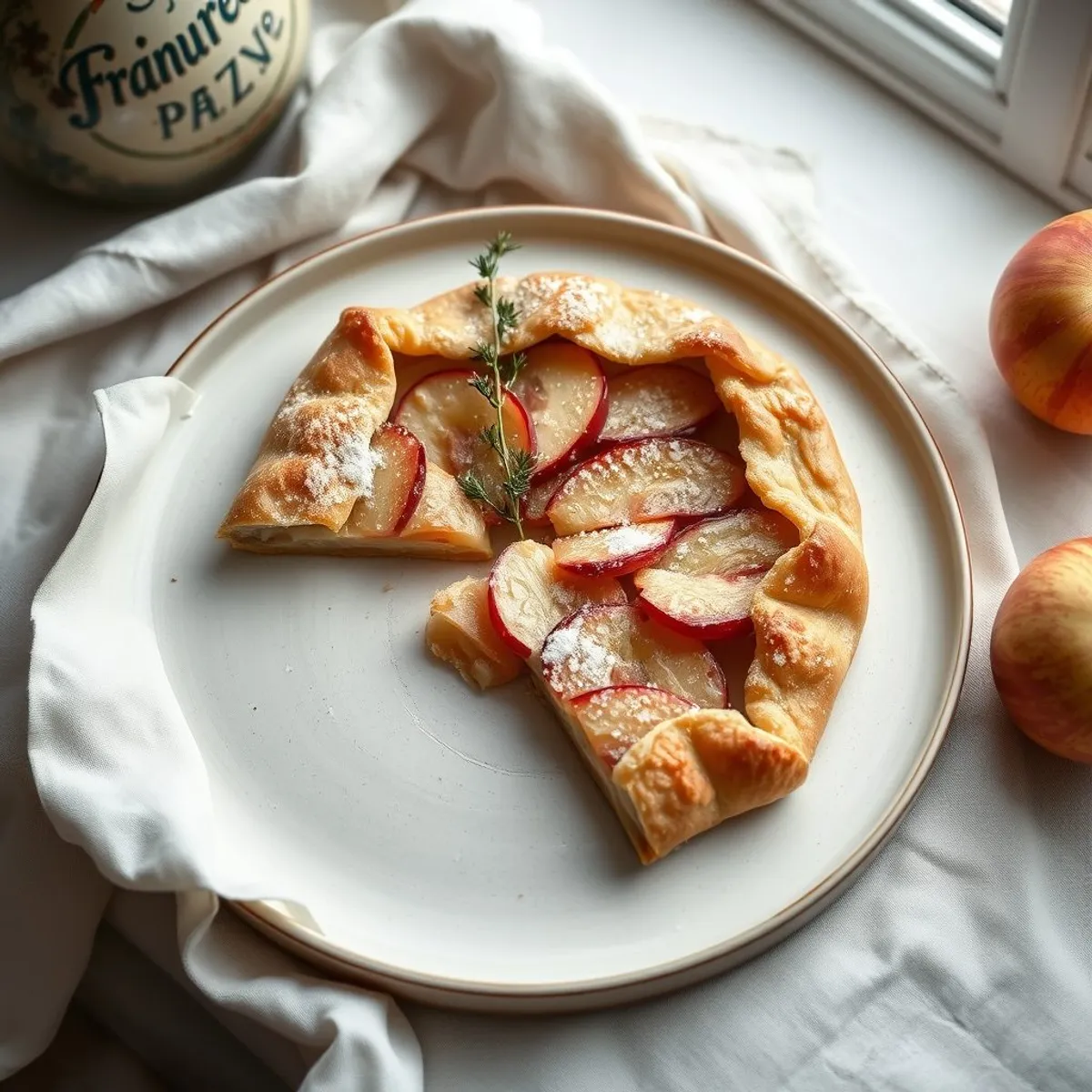AI-generated photo Apple Thyme Galette. AI-generated photo.