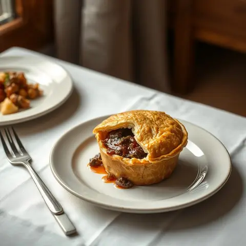 Meat pie. AI-generated photo.