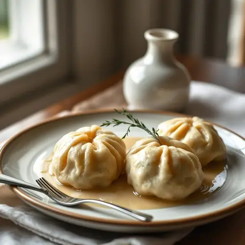 Bread dumplings. AI-generated photo.