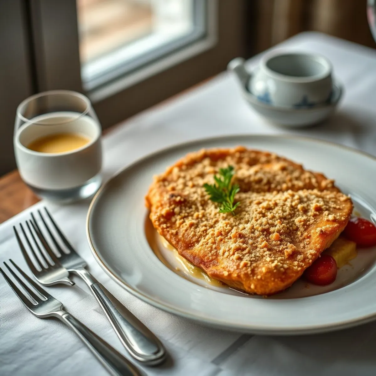 AI-generated photo Wiener schnitzel. AI-generated photo.