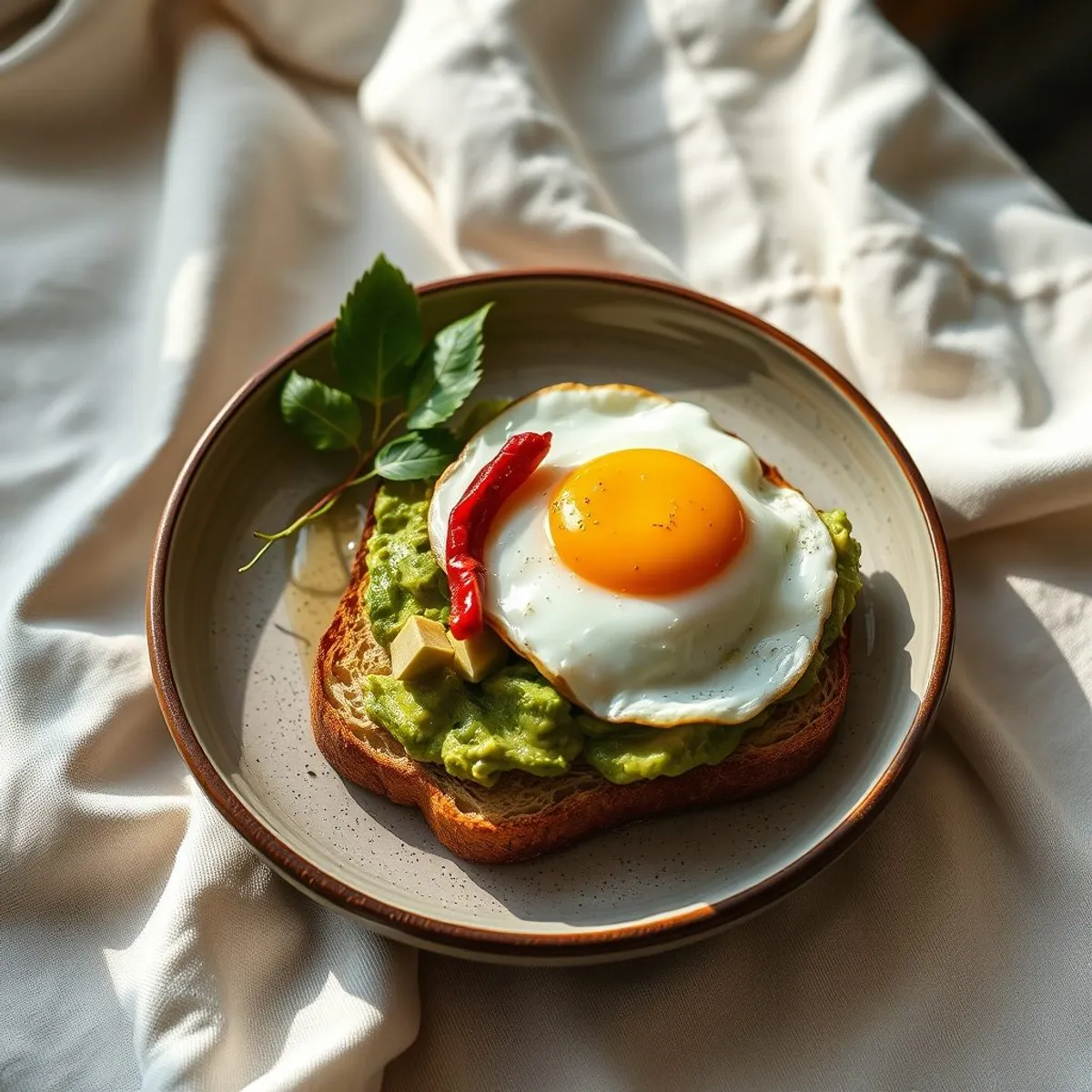 AI-generated photo Avocado Egg Toast. AI-generated photo.
