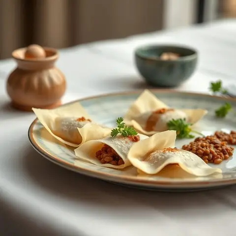 Lentil sambousa. AI-generated photo.