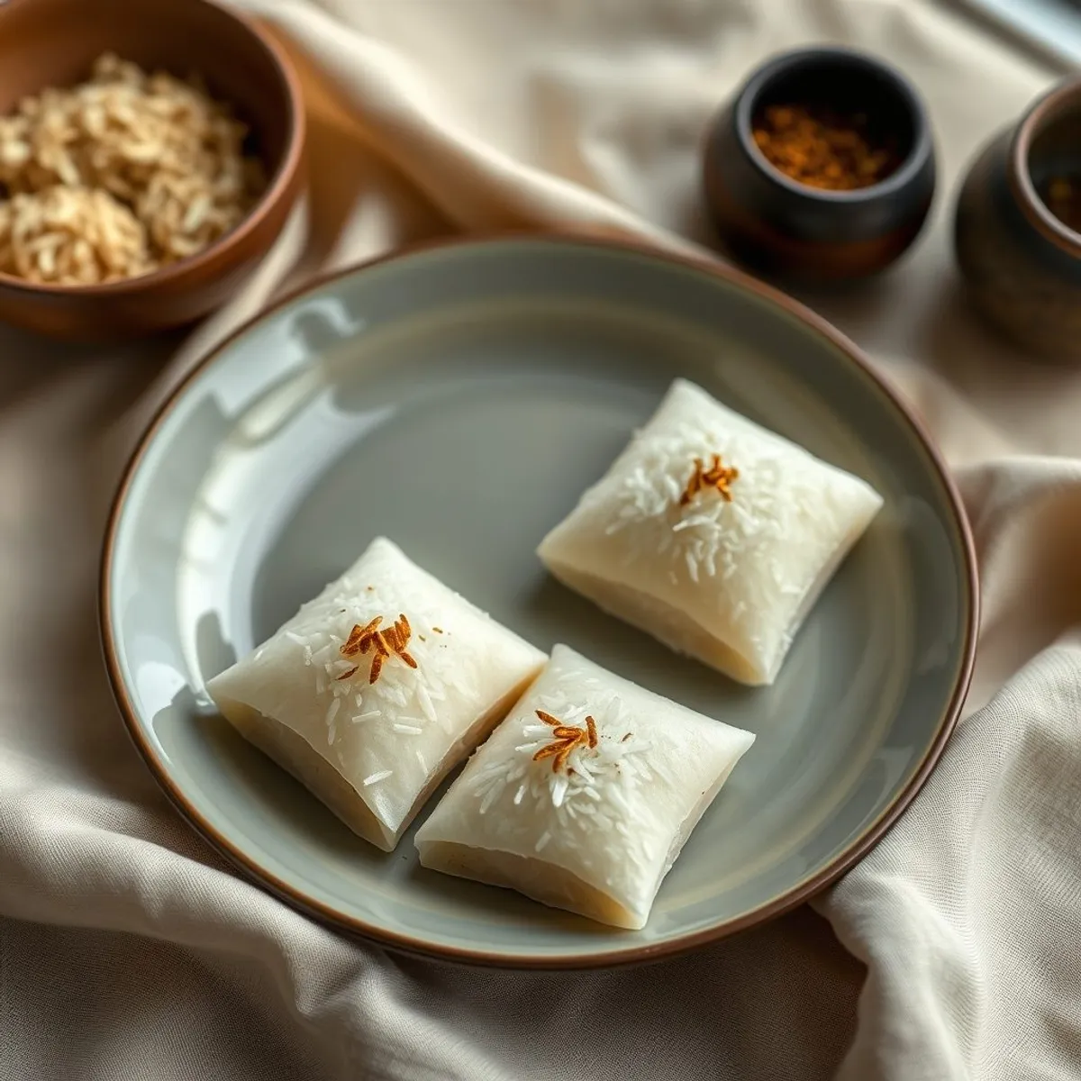 AI-generated photo Rice flour pitha. AI-generated photo.