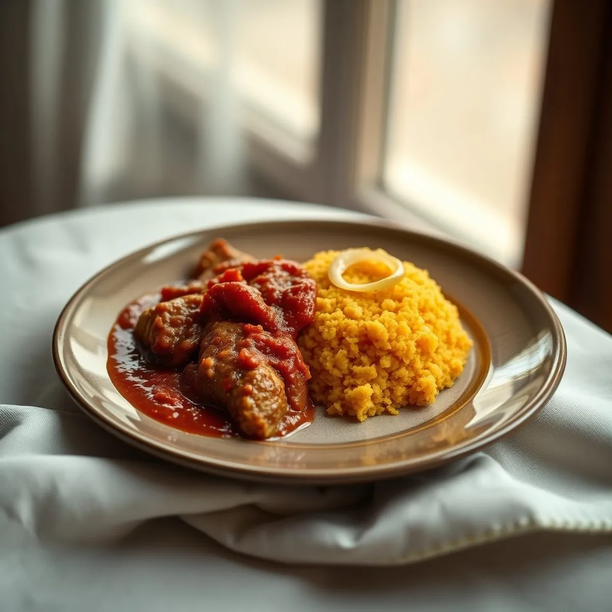 AI-generated photo Red cornmeal amiwo. AI-generated photo.