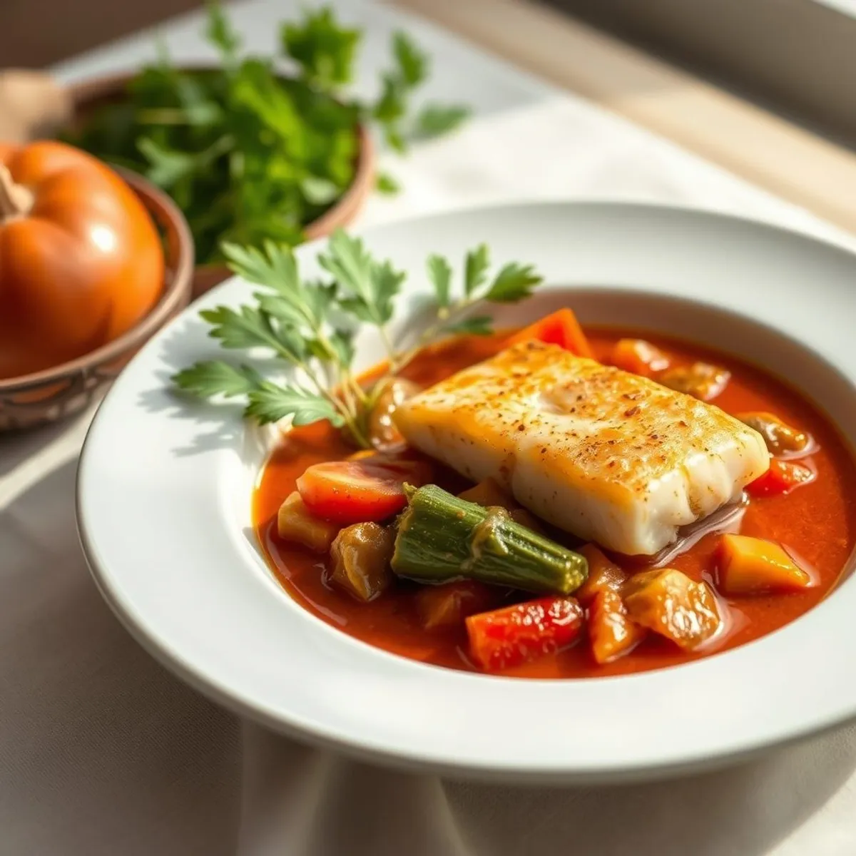 AI-generated photo Benin fish stew. AI-generated photo.