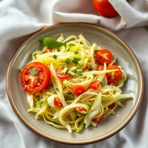 Cabbage and tomato salad. AI-generated photo.