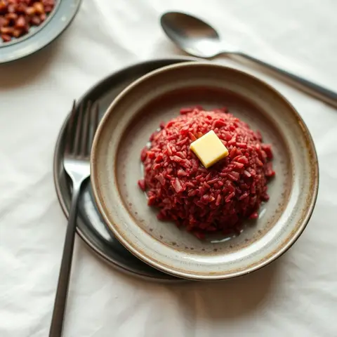 Bhutanese red rice. AI-generated photo.