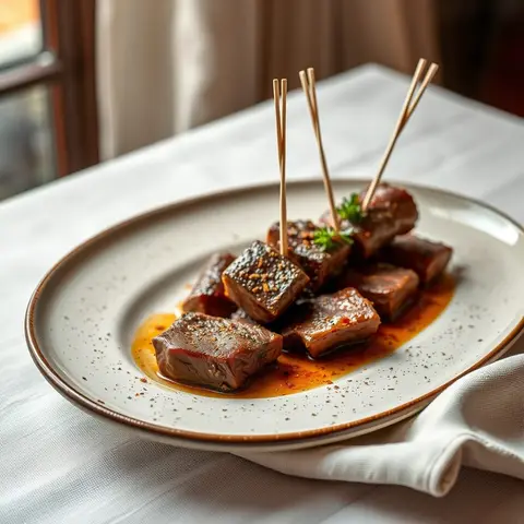 Anticuchos. AI-generated photo.
