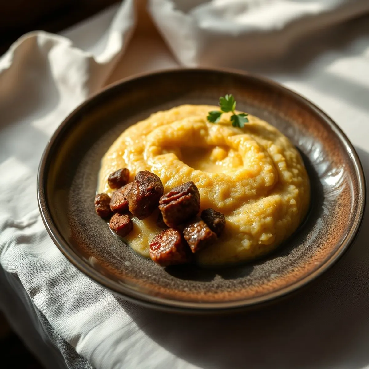 AI-generated photo Bogobe · sorghum porridge. AI-generated photo.