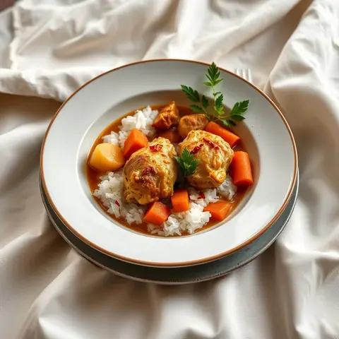 Paprika chicken pot. AI-generated photo.
