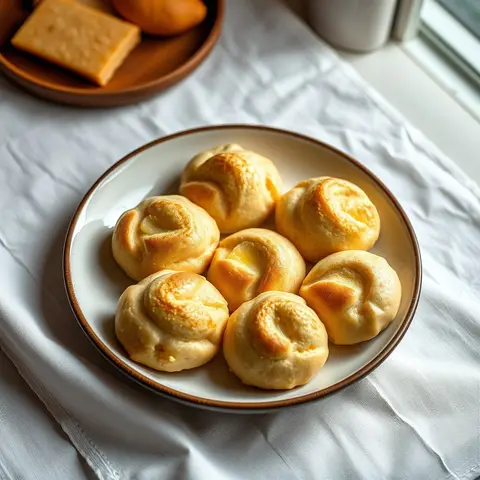 Pão de queijo. AI-generated photo.
