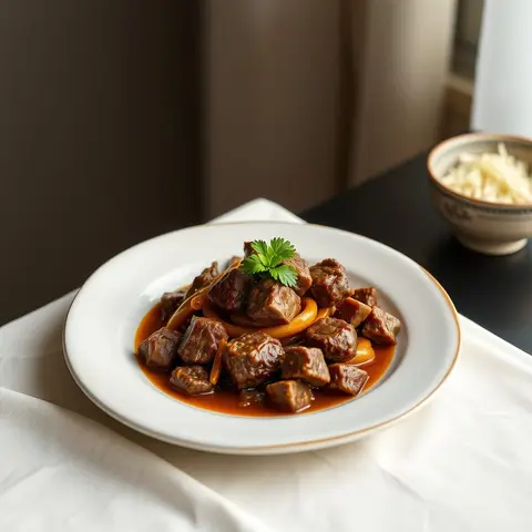 Brunei beef rendang. AI-generated photo.