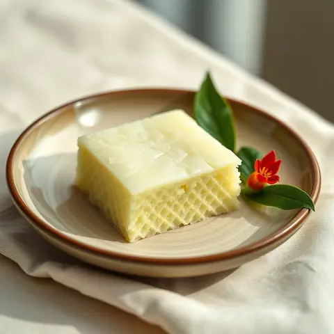 Pandan coconut cake. AI-generated photo.