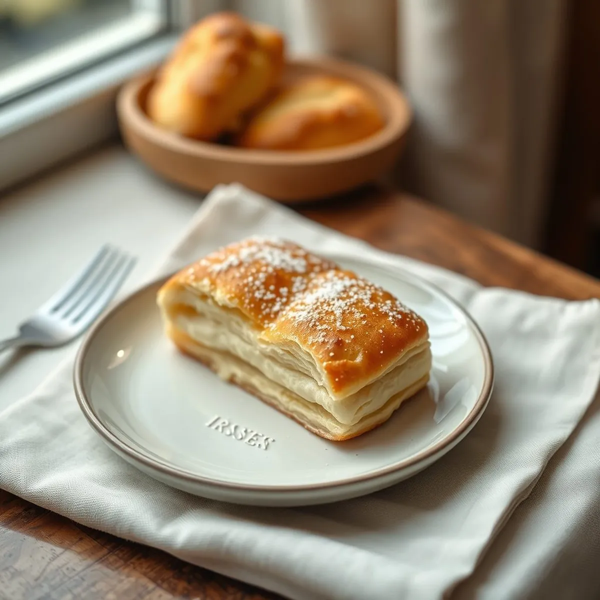 AI-generated photo Simple butter pastry. AI-generated photo.