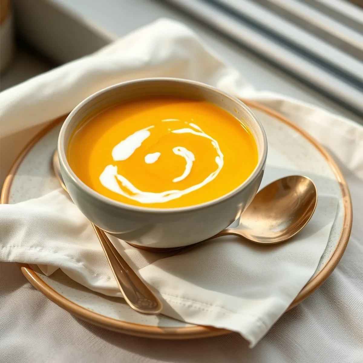 AI-generated photo Butternut Ginger Soup. AI-generated photo.