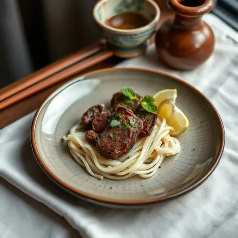 Lok lak beef. AI-generated photo.