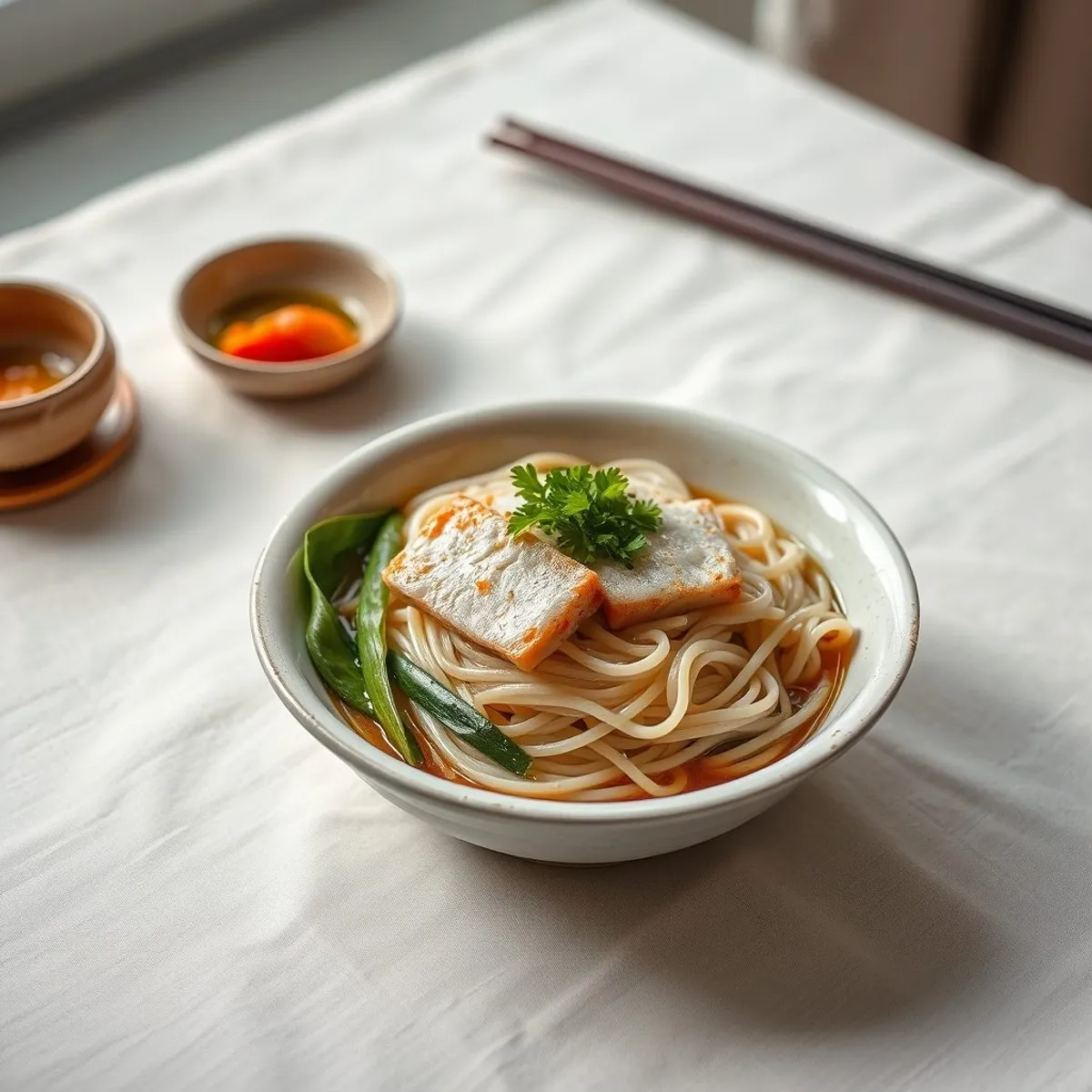 AI-generated photo Num banh chok noodles. AI-generated photo.