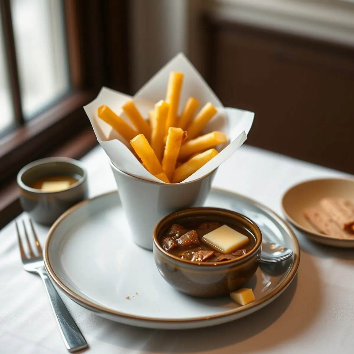 AI-generated photo Poutine. AI-generated photo.