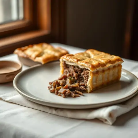 Tourtière. AI-generated photo.