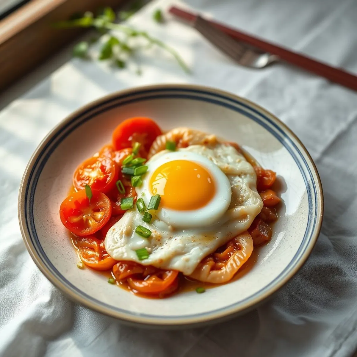 AI-generated photo Tomato and egg. AI-generated photo.