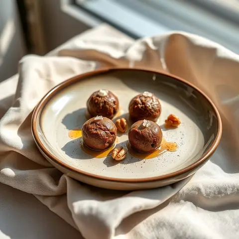 Cocoa honey bites. AI-generated photo.