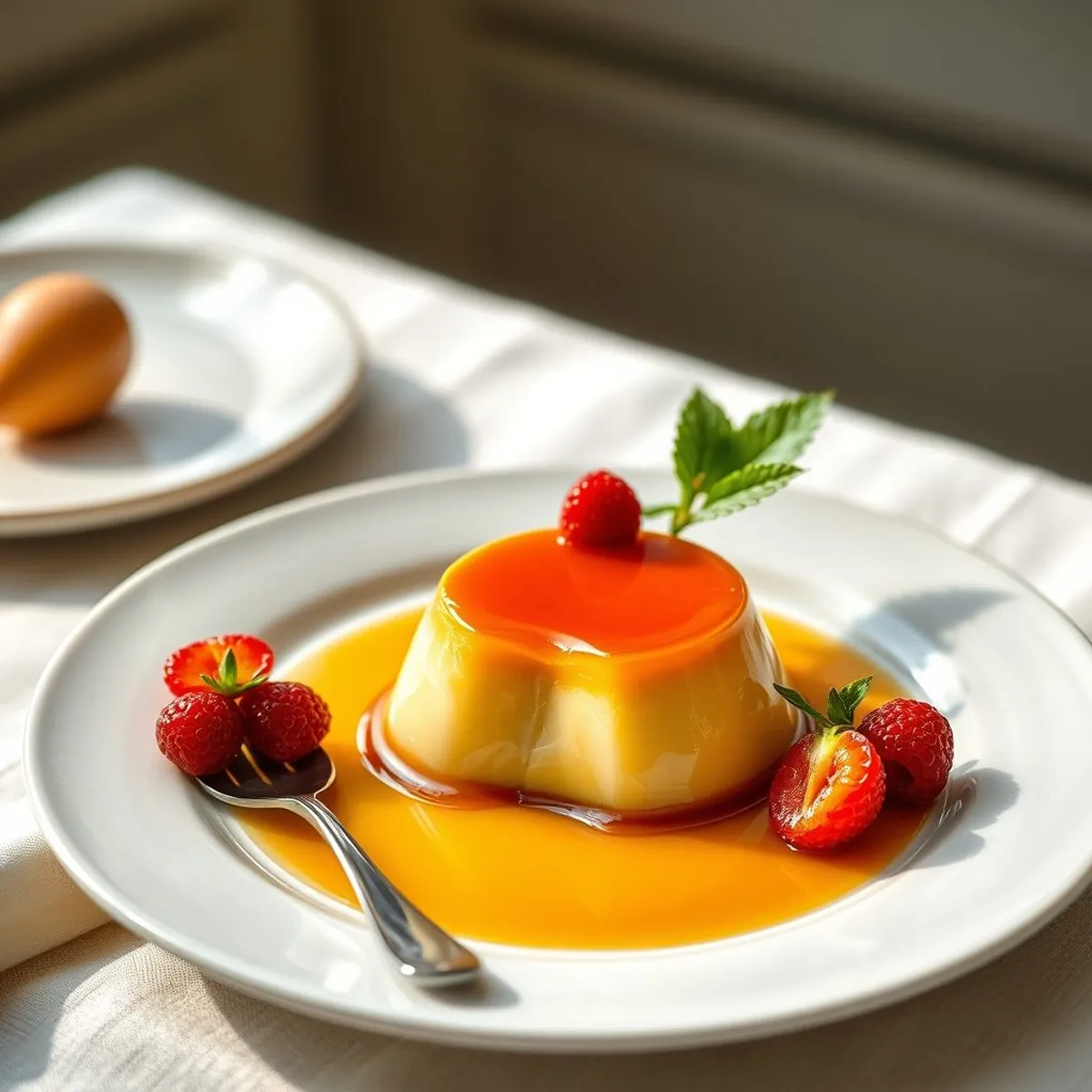 AI-generated photo Cuban flan. AI-generated photo.