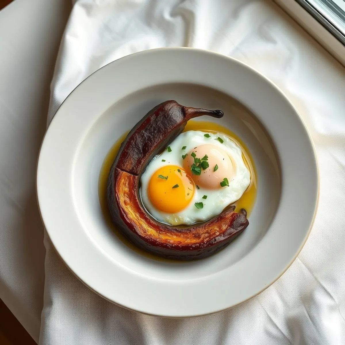 AI-generated photo Egg and plantain. AI-generated photo.
