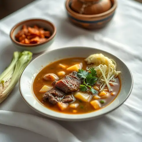 Sopa de pata. AI-generated photo.