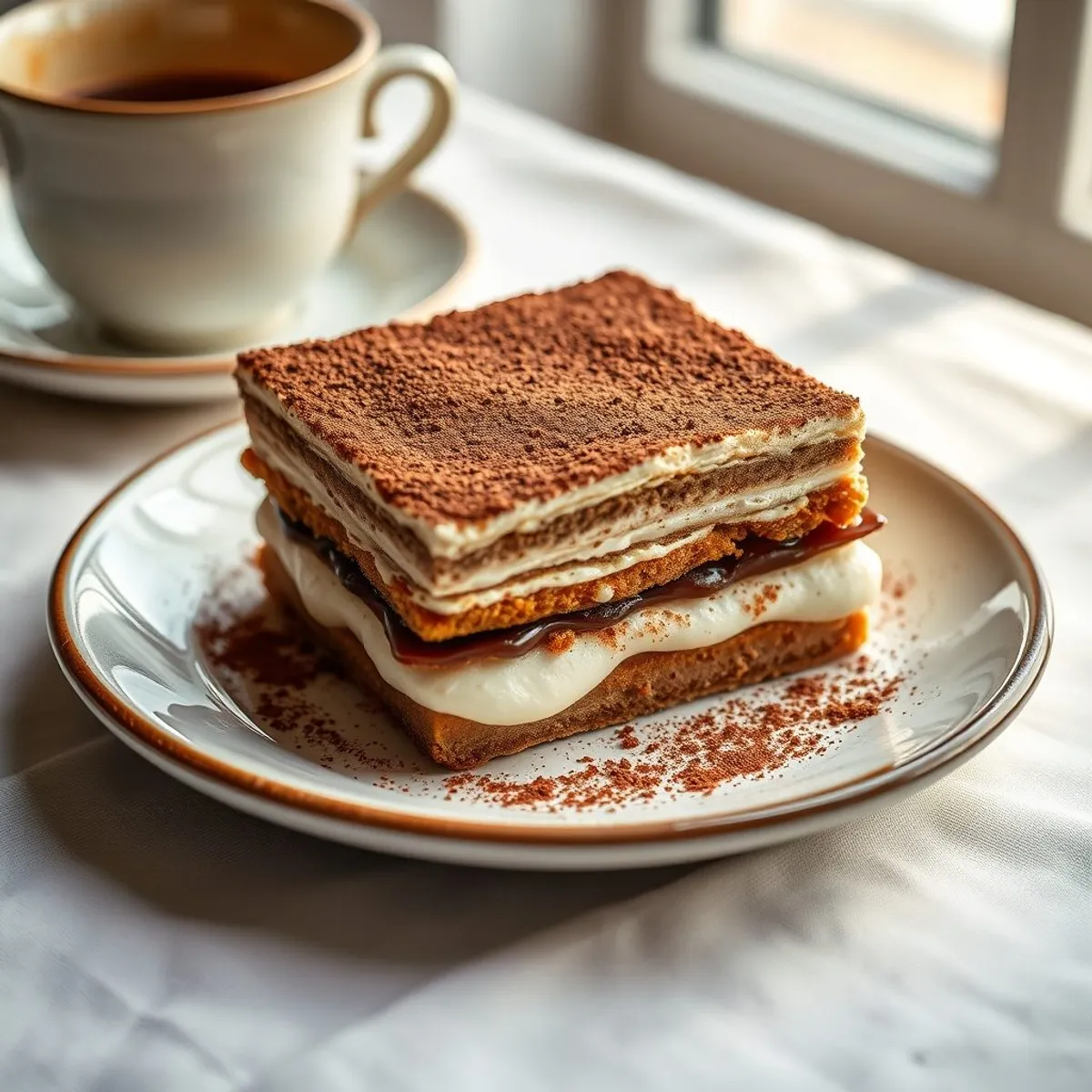 AI-generated photo Espresso Tiramisu. AI-generated photo.