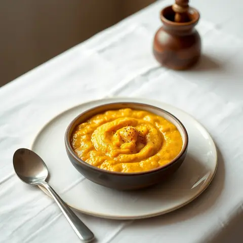 Pumpkin porridge. AI-generated photo.