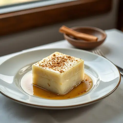 Cassava cake. AI-generated photo.