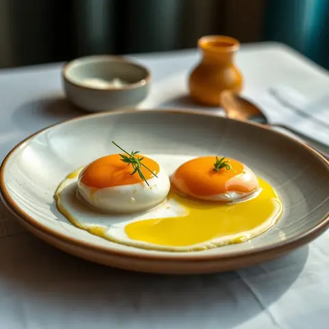 Eggs and onion. AI-generated photo.