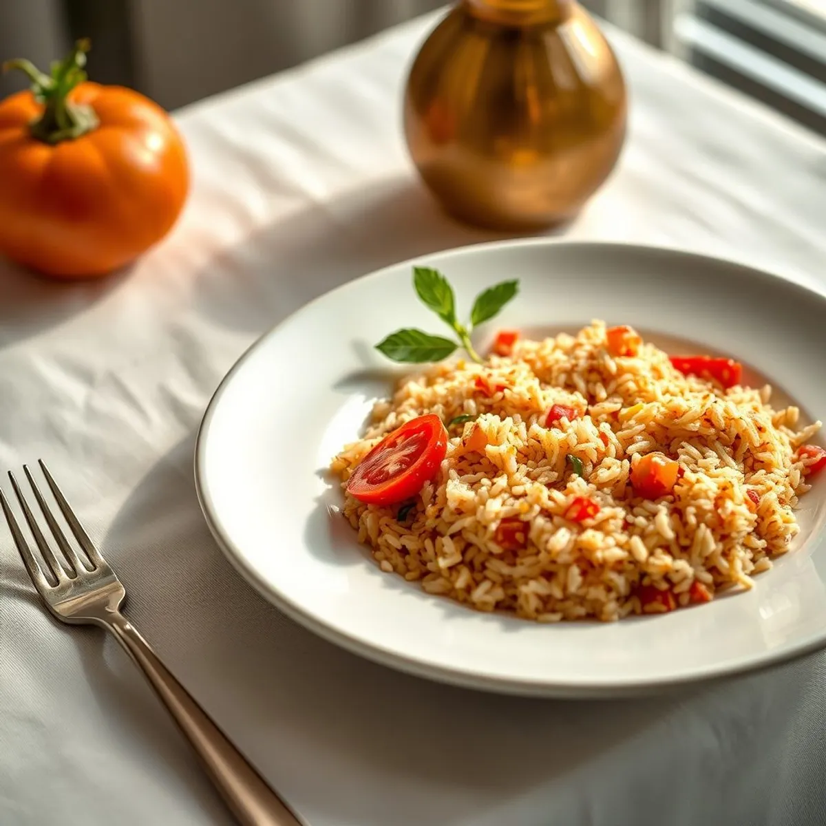 AI-generated photo Tomato rice. AI-generated photo.