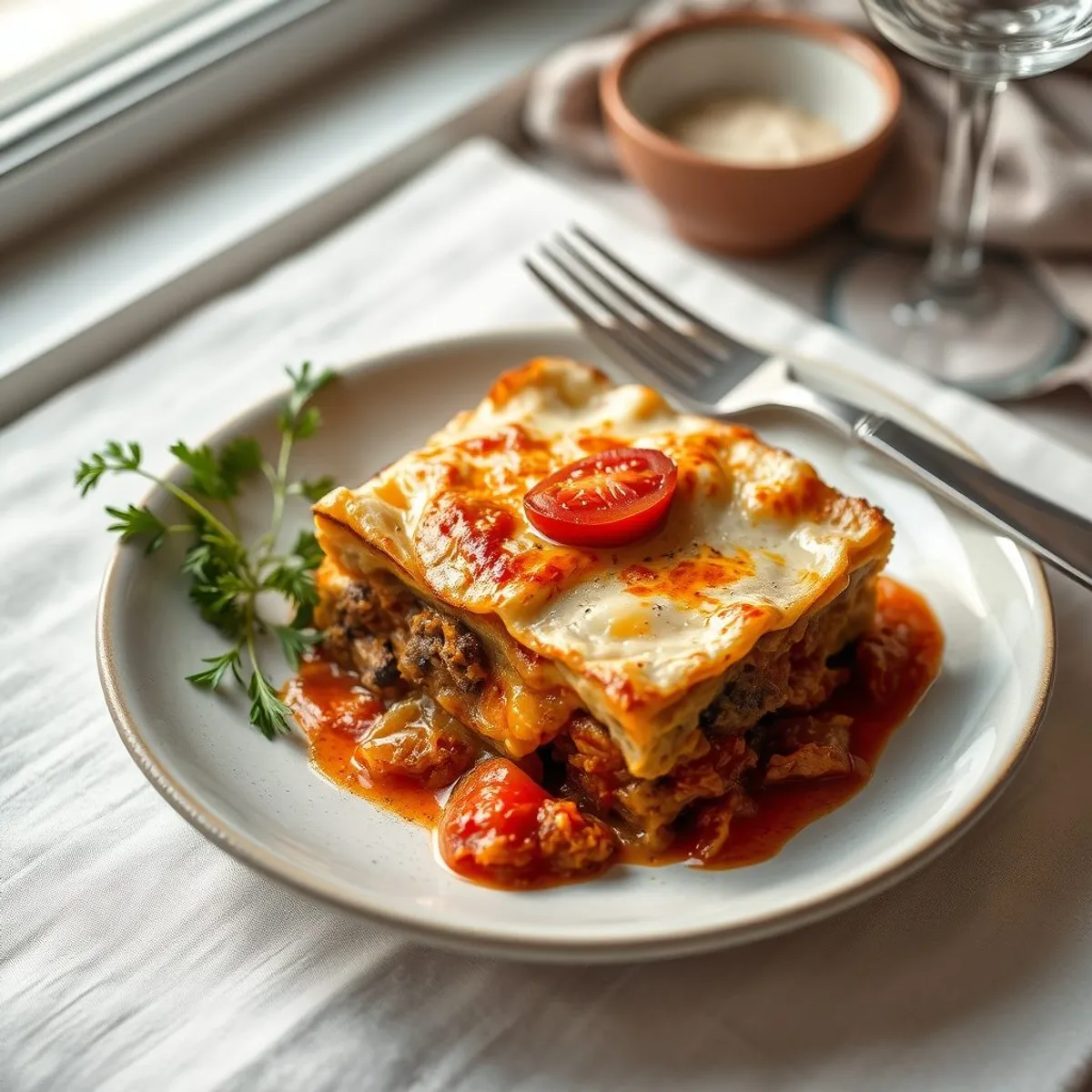 AI-generated photo Moussaka. AI-generated photo.