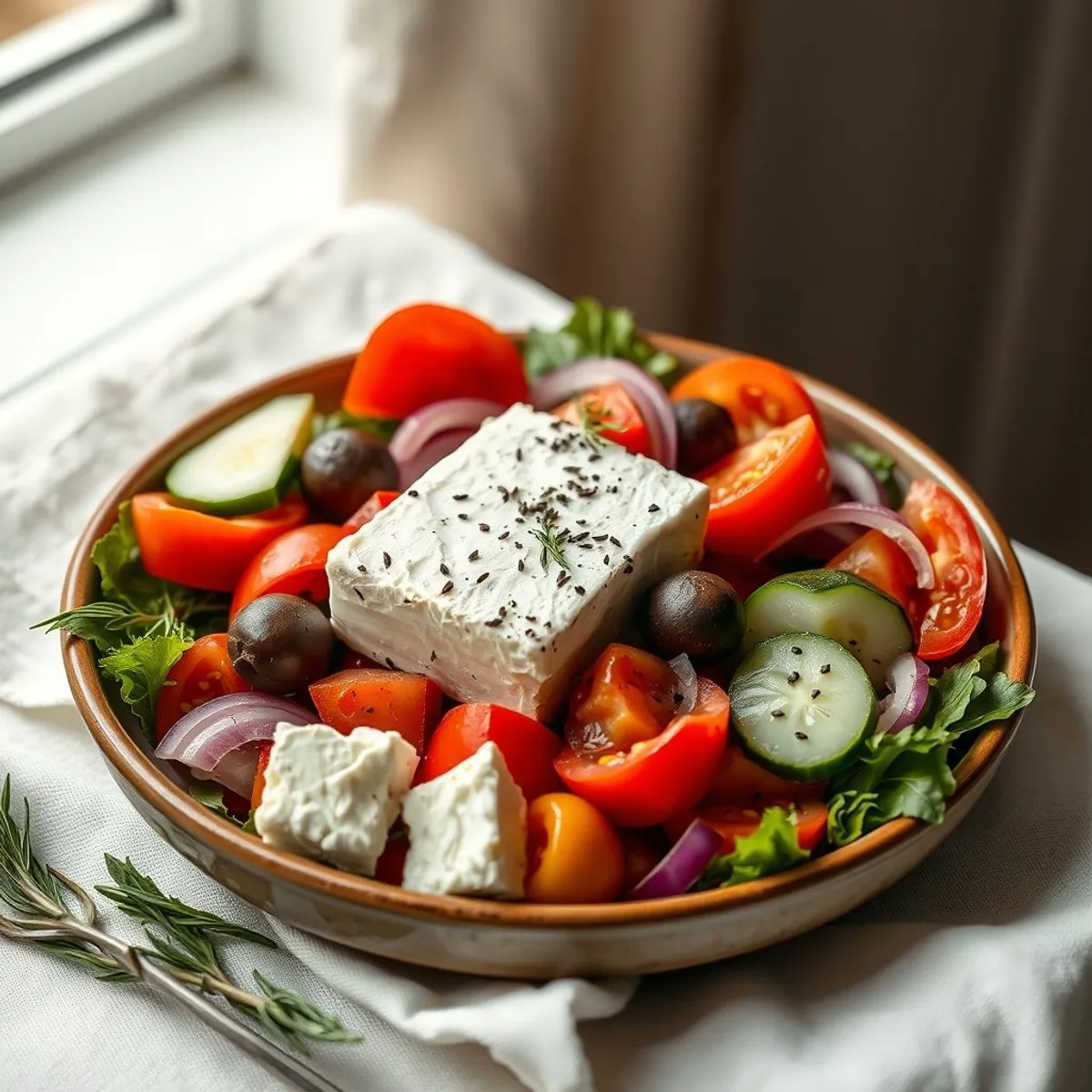 AI-generated photo Greek Village Salad. AI-generated photo.