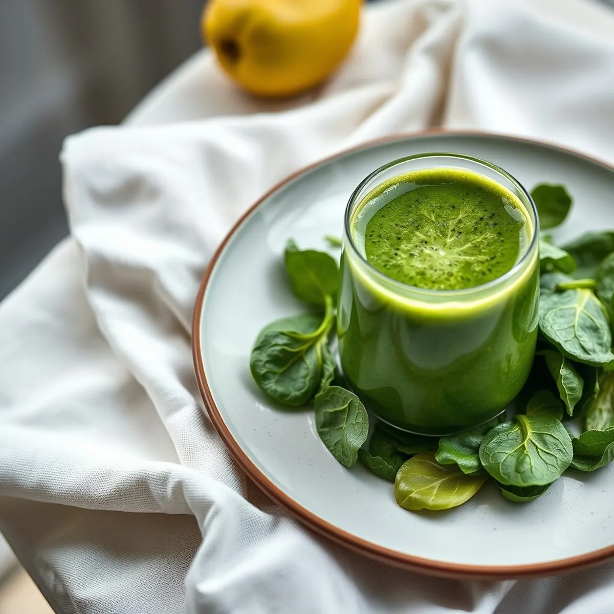 AI-generated photo Greens and apple smoothie. AI-generated photo.