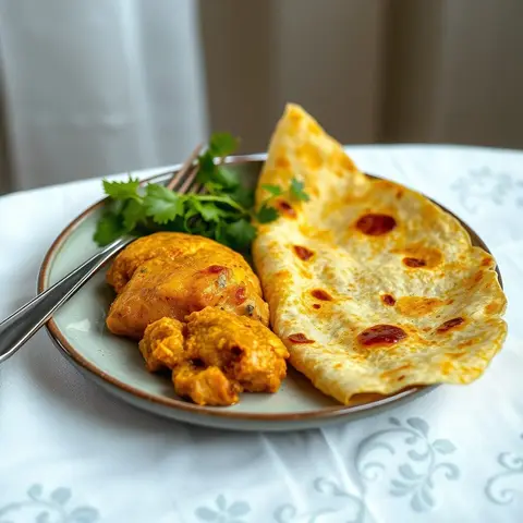 Chicken roti. AI-generated photo.