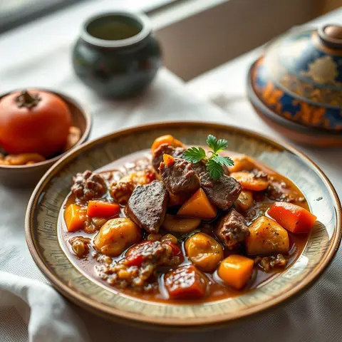Mafé peanut stew. AI-generated photo.