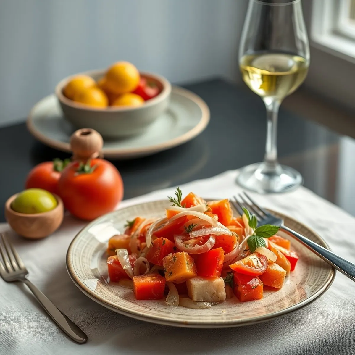 AI-generated photo Cashew-free tomato salad. AI-generated photo.