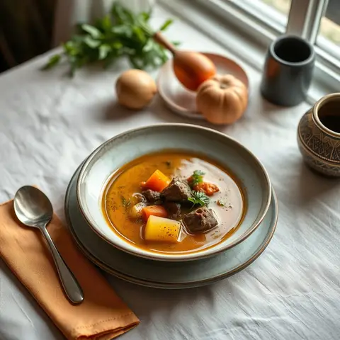 Soup joumou. AI-generated photo.