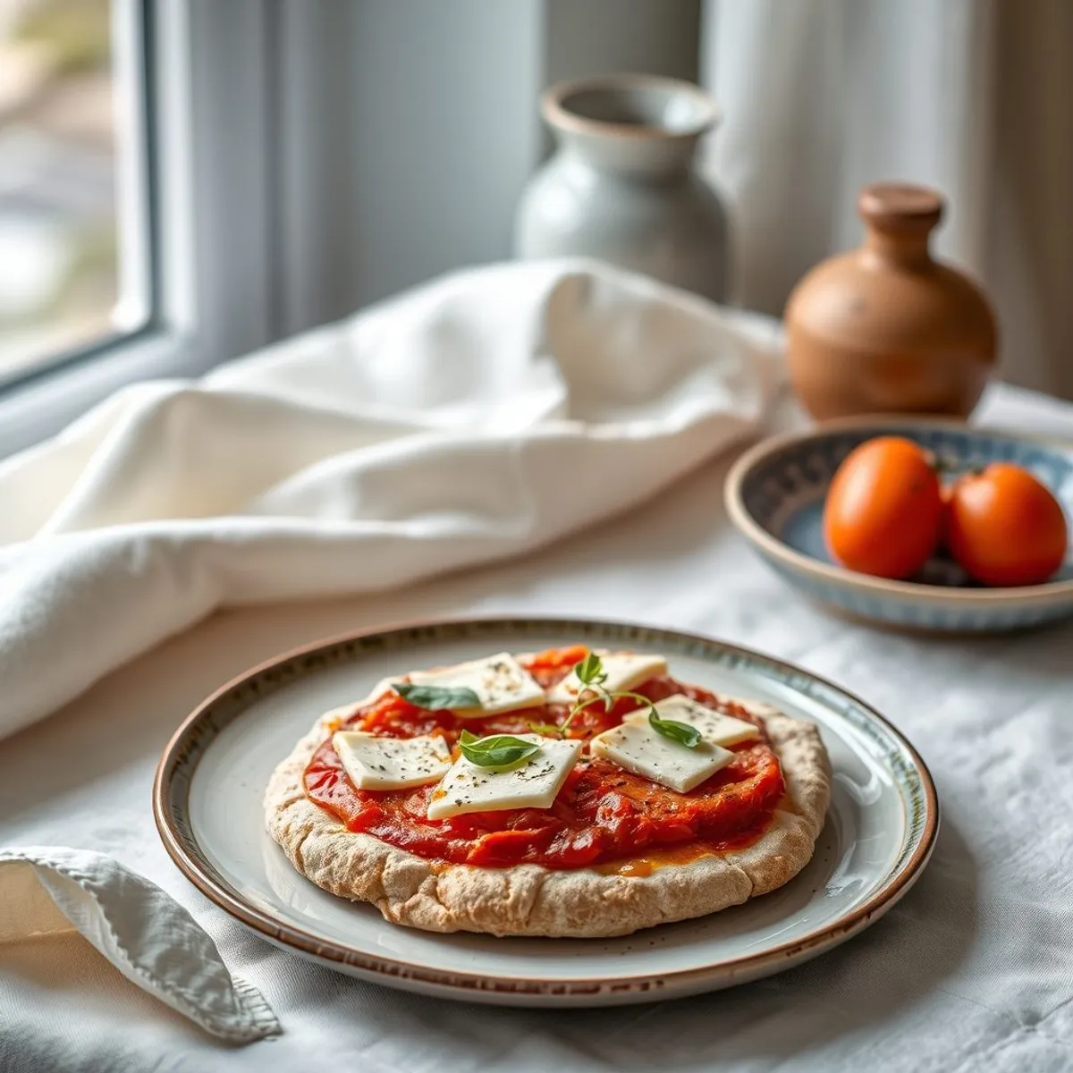 AI-generated photo Halloumi tomato pizza. AI-generated photo.