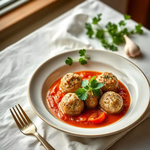 Herb Turkey Meatballs. AI-generated photo.