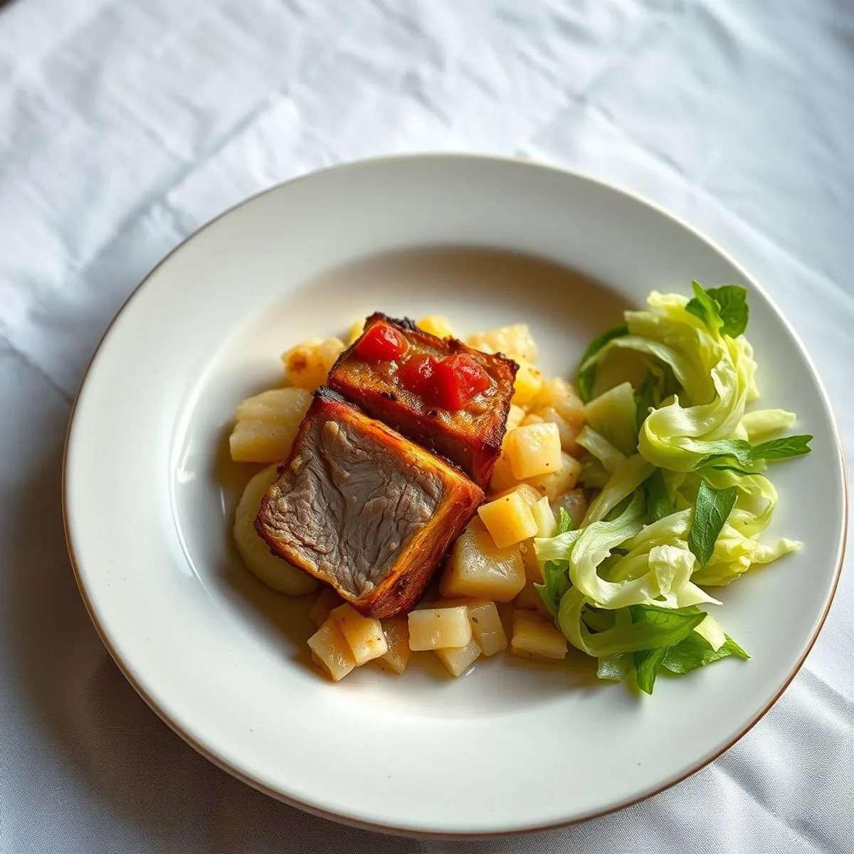 AI-generated photo Yuca con chicharrón. AI-generated photo.