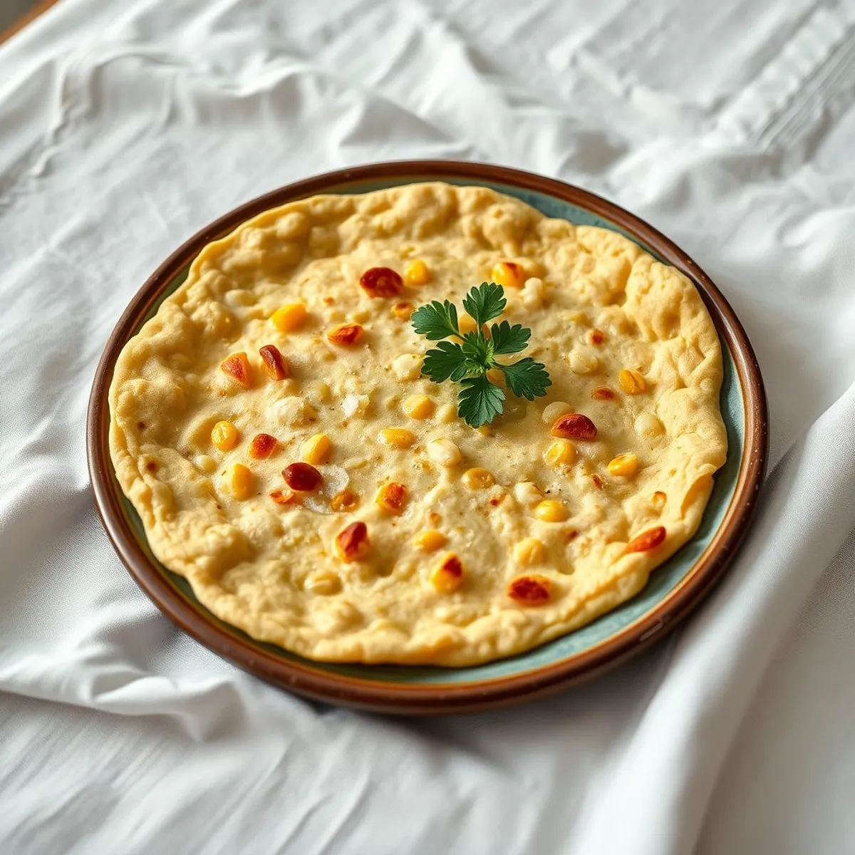 AI-generated photo Corn flatbread. AI-generated photo.