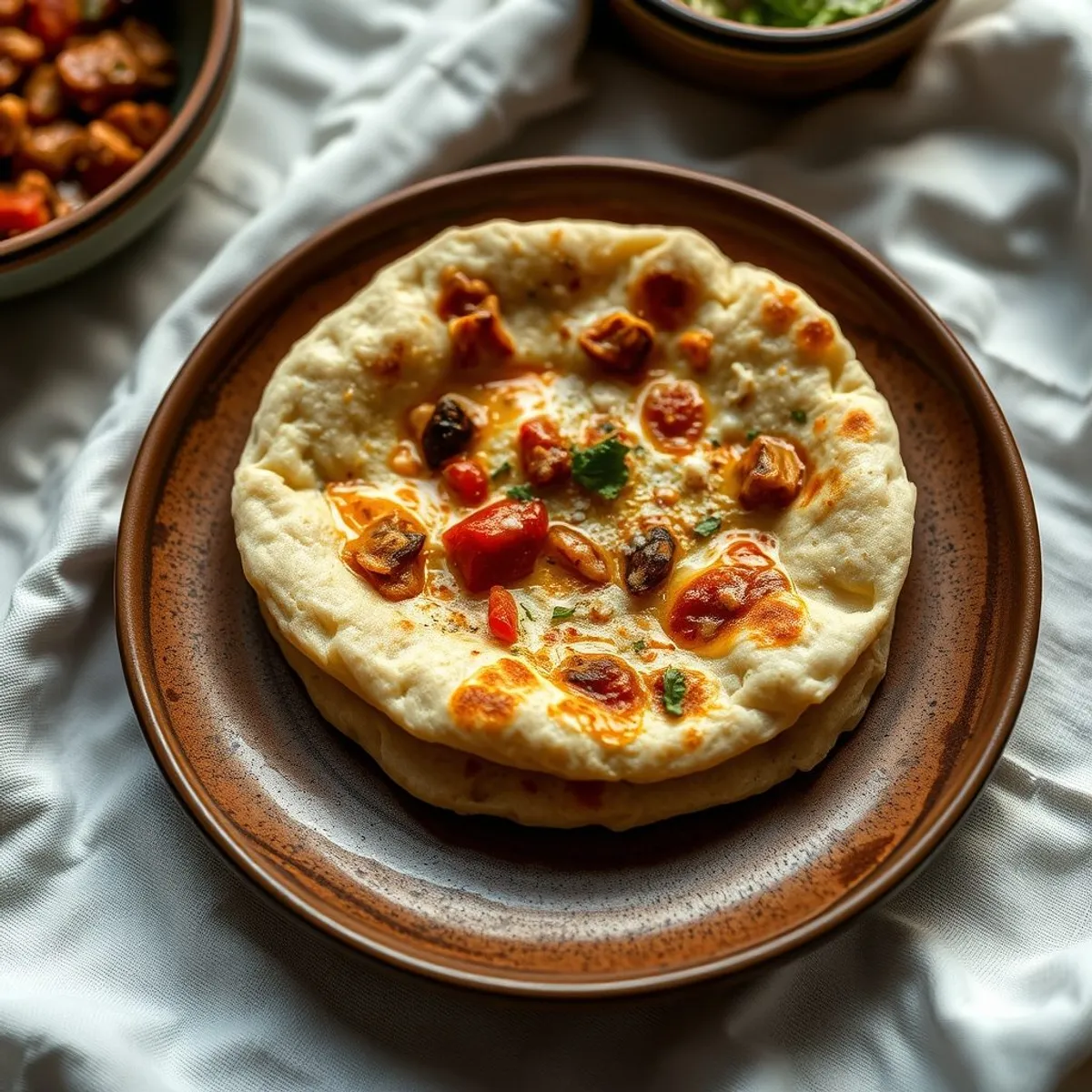 AI-generated photo Yogurt flatbread. AI-generated photo.