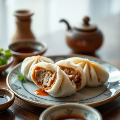 Char siu bao. AI-generated photo.
